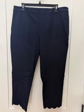 Talbots Navy Crop Pants with scalloped hem